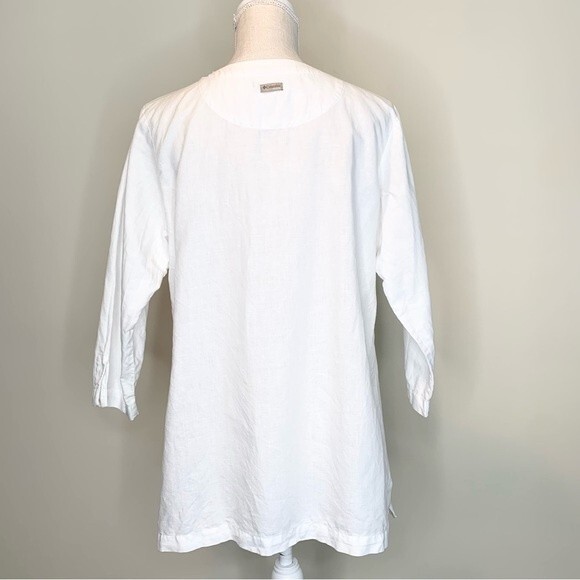 Columbia X.C.O. Lace Up Linen Blend Tunic Top Large - Picture 6 of 11